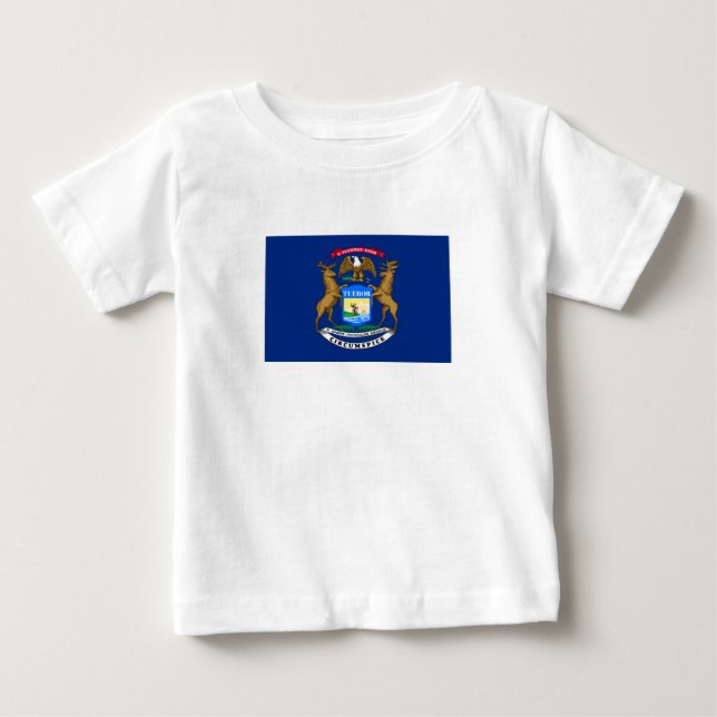 Staatsflagge von Michigan Baby T-shirt (Vorderseite)