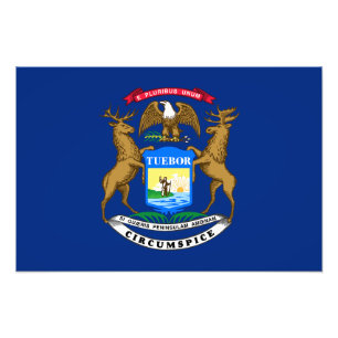 Staatsflagge von Michigan Fotodruck
