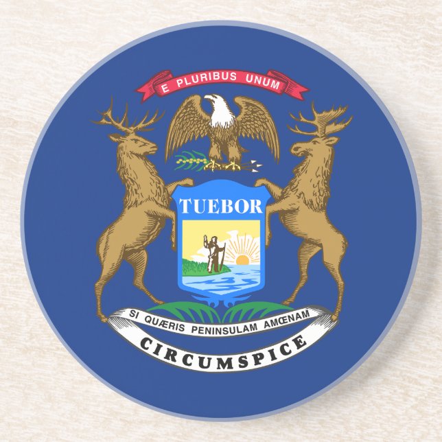 Staatsflagge von Michigan Getränkeuntersetzer (Vorne)