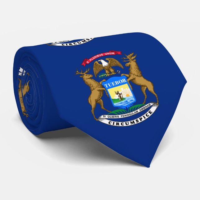 Staatsflagge von Michigan Krawatte (Gerollt)