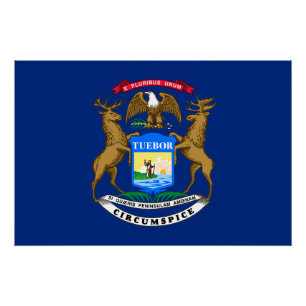 Staatsflagge von Michigan Poster