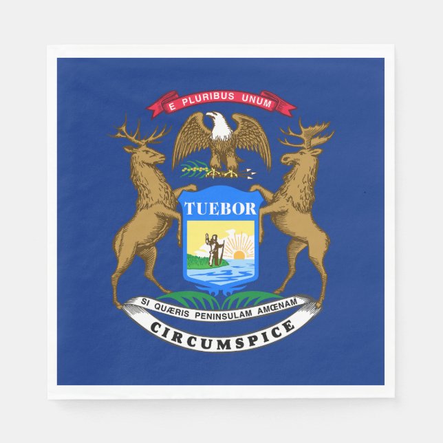 Staatsflagge von Michigan Serviette (Vorderseite)