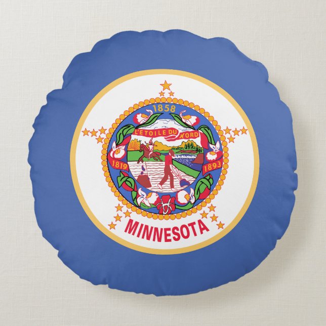 Staatsflagge von Minnesota Rundes Kissen (Vorderseite)