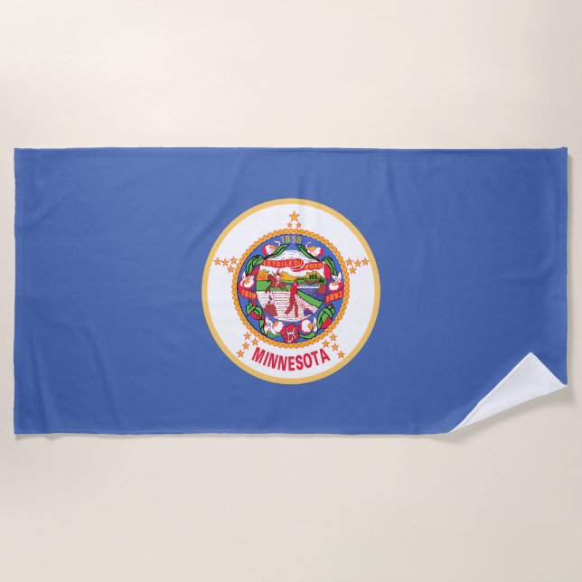 Staatsflagge von Minnesota Strandtuch (Vorderseite)