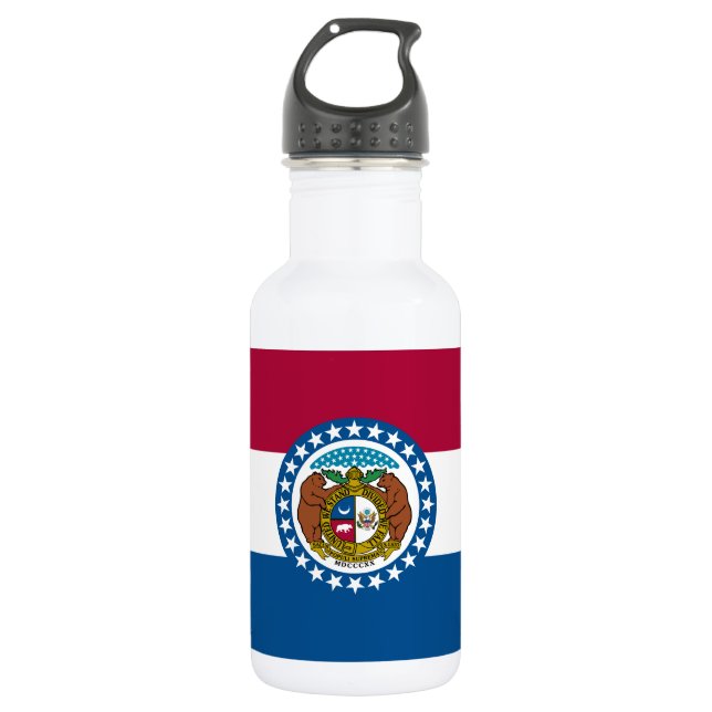 Staatsflagge von Missouri Edelstahlflasche (Vorderseite)