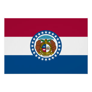 Staatsflagge von Missouri Poster