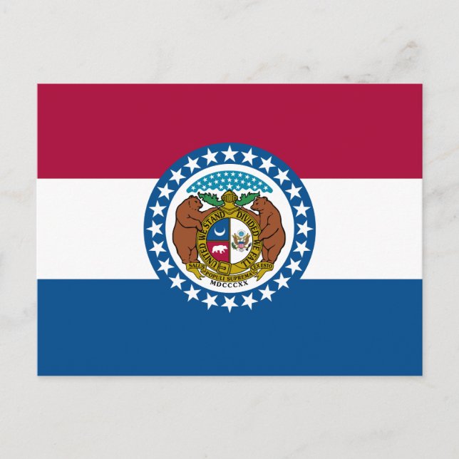 Staatsflagge von Missouri Postkarte (Vorderseite)