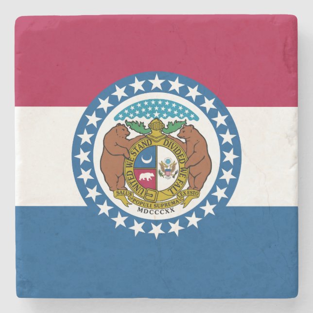 Staatsflagge von Missouri Steinuntersetzer (Vorderseite)
