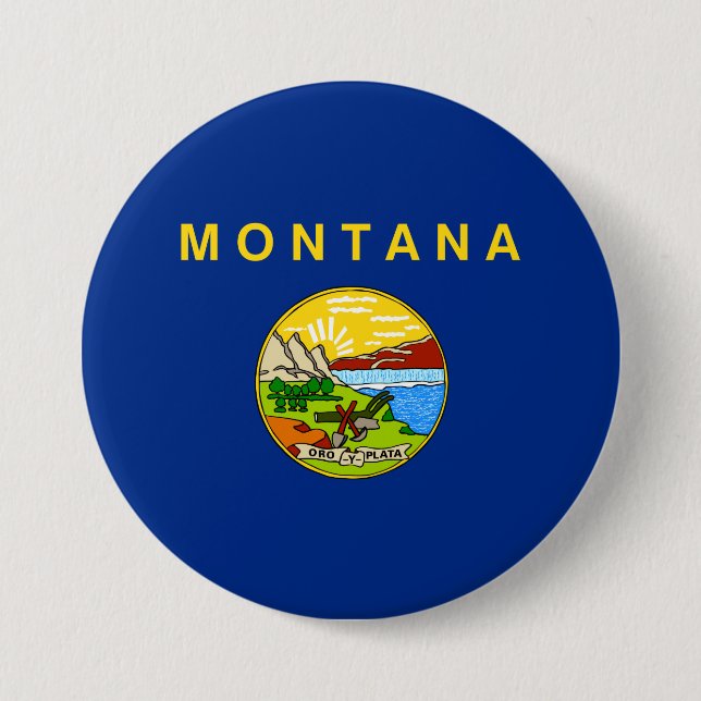 Staatsflagge von Montana Button (Vorderseite)