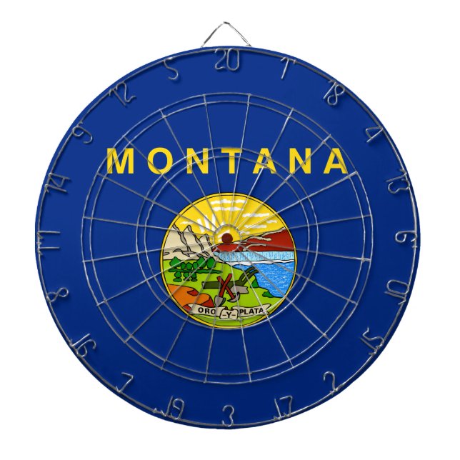 Staatsflagge von Montana Dartscheibe (vorne)