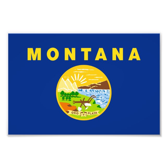 Staatsflagge von Montana Fotodruck (Vorne)