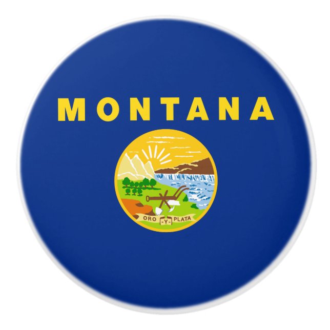 Staatsflagge von Montana Keramikknauf (Vorderseite)