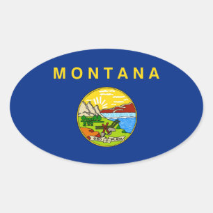 Staatsflagge von Montana Ovaler Aufkleber