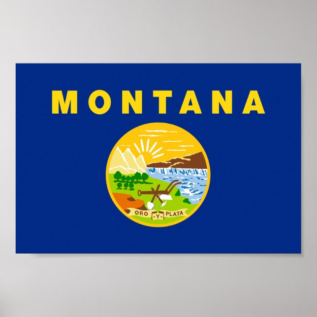 Staatsflagge von Montana Poster (Vorne)