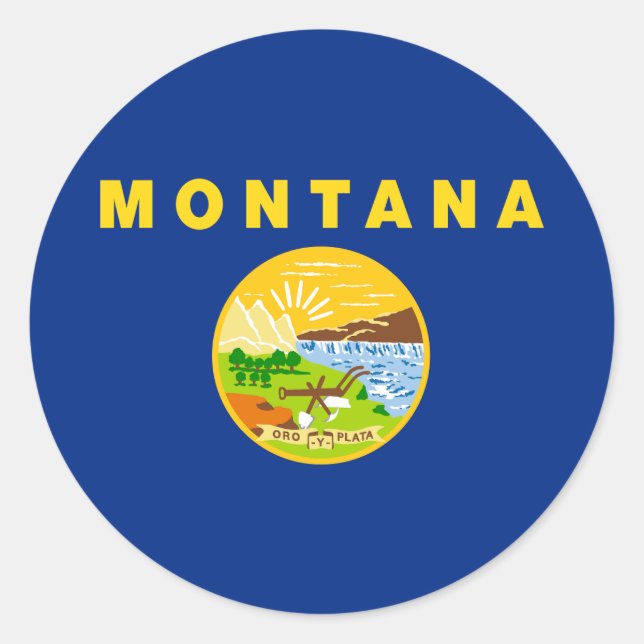 Staatsflagge von Montana Runder Aufkleber (Vorderseite)