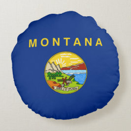 Staatsflagge von Montana Rundes Kissen