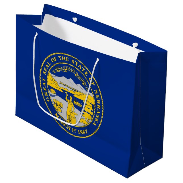 Staatsflagge von Nebraska Große Geschenktüte (Vorderseite Schrägansicht)