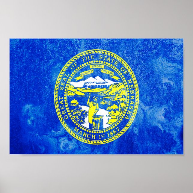 Staatsflagge von Nebraska Poster (Vorne)