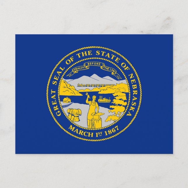 Staatsflagge von Nebraska Postkarte (Vorderseite)
