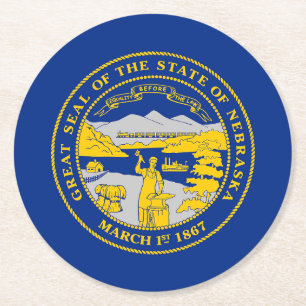 Staatsflagge von Nebraska Runder Pappuntersetzer