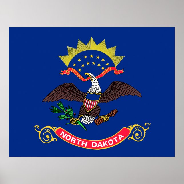 Staatsflagge von Nord-Dakota Poster (Vorne)