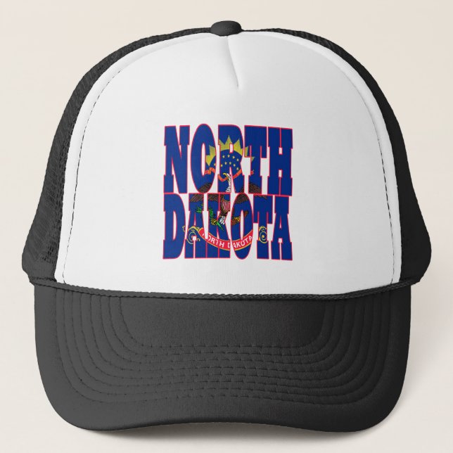 Staatsflagge von Nord-Dakota Truckerkappe (Vorderseite)