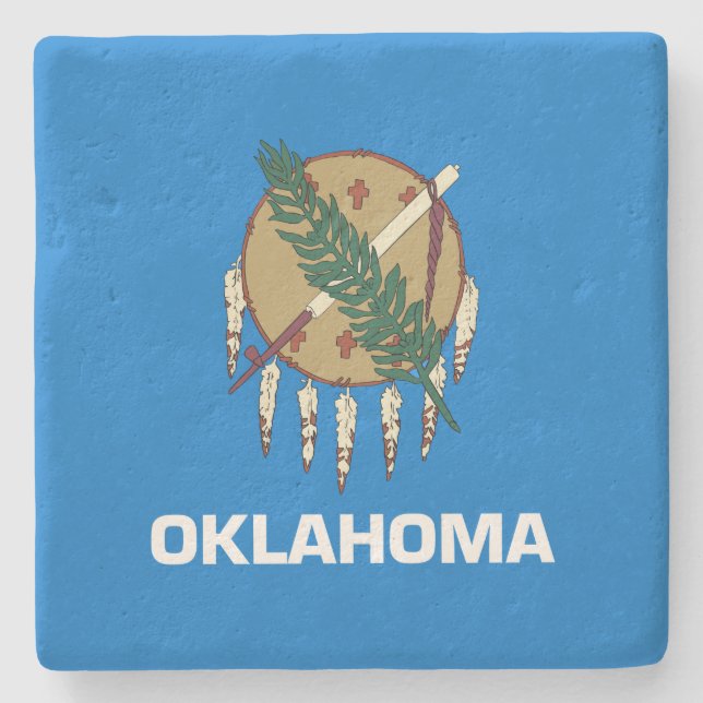 Staatsflagge von Oklahoma Steinuntersetzer (Vorderseite)