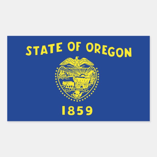 Staatsflagge von Oregon Rechteckiger Aufkleber (Vorderseite)