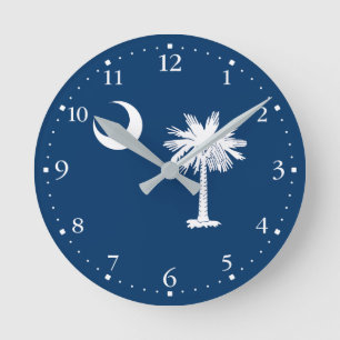Staatsflagge von South Carolina Runde Wanduhr