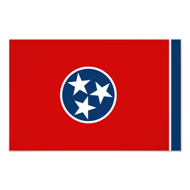 Staatsflagge von Tennessee Fotodruck (Vorne)