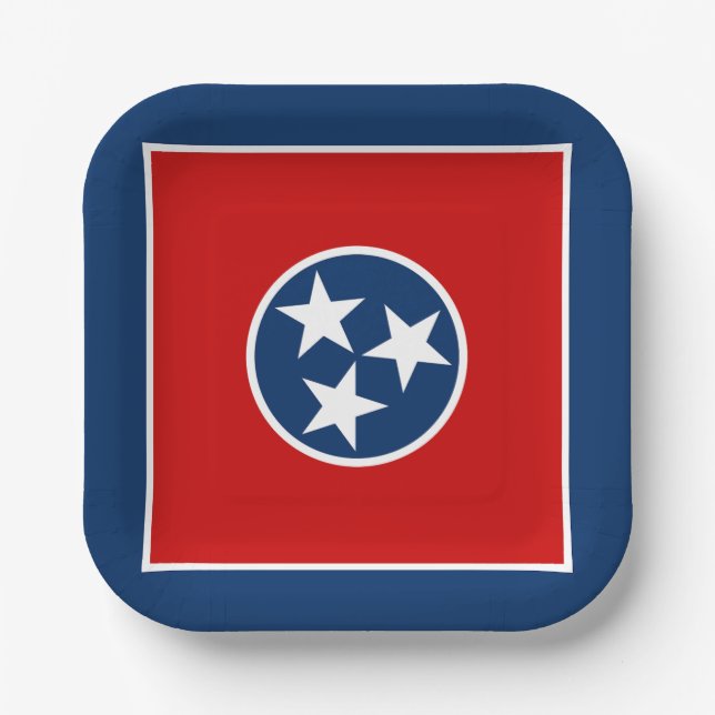 Staatsflagge von Tennessee Pappteller (Vorderseite)