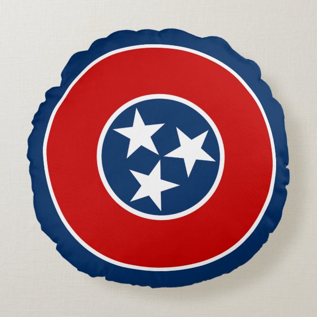 Staatsflagge von Tennessee Rundes Kissen (Vorderseite)