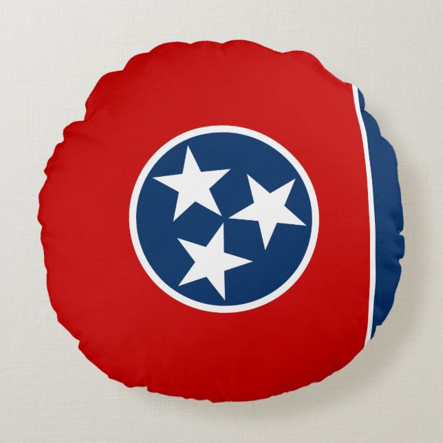 Staatsflagge von Tennessee Rundes Kissen (Vorderseite)