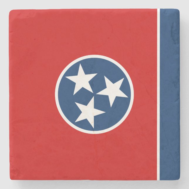 Staatsflagge von Tennessee Steinuntersetzer (Vorderseite)