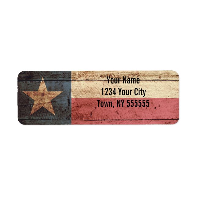 Staatsflagge von Texas auf Altholzkörnern (Vorne)