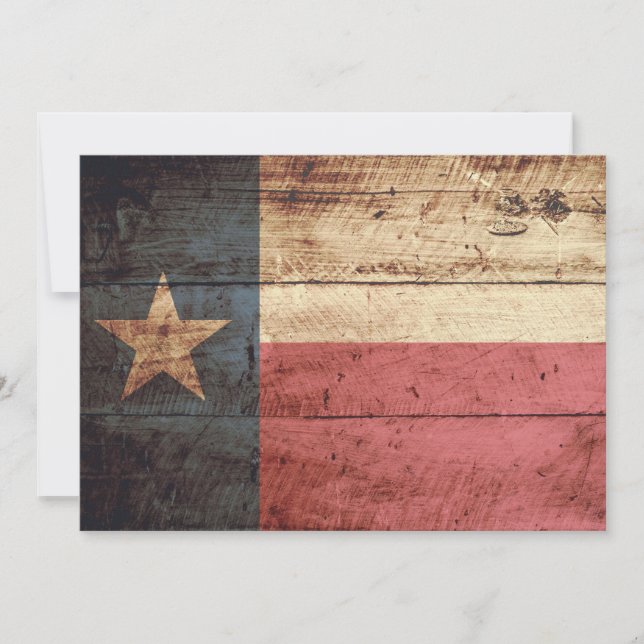 Staatsflagge von Texas auf Altholzkörnern (Vorderseite)