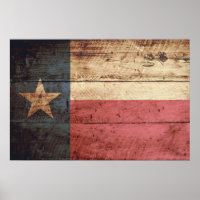 Staatsflagge von Texas auf Altholzkörnern