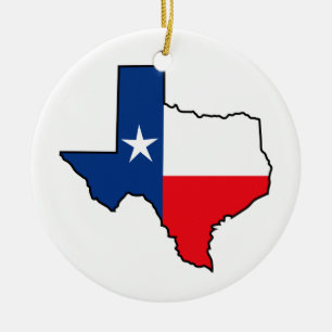 Staatsflagge von Texas Keramik Ornament