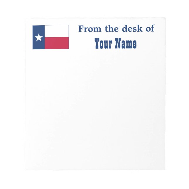 Staatsflagge von Texas Notizblock (Vorderseite)