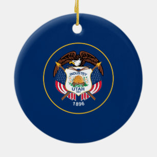 Staatsflagge von Utah Keramik Ornament