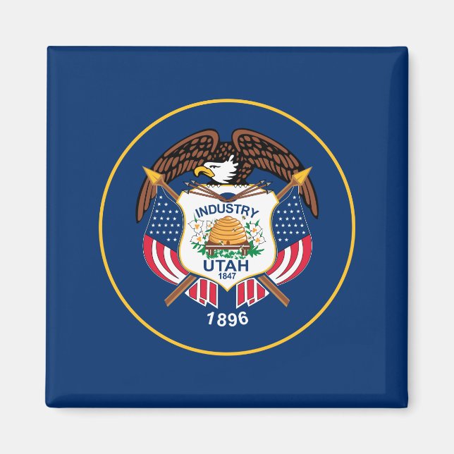 Staatsflagge von Utah Magnet (Vorne)