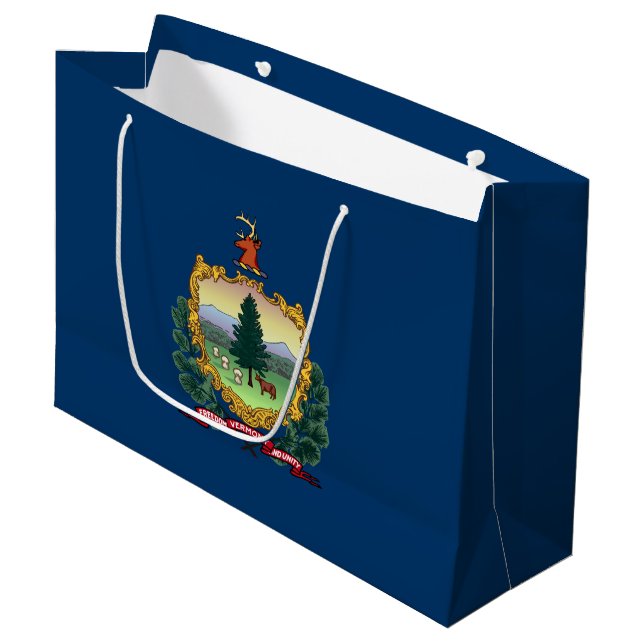 Staatsflagge von Vermont Große Geschenktüte (Vorderseite Schrägansicht)