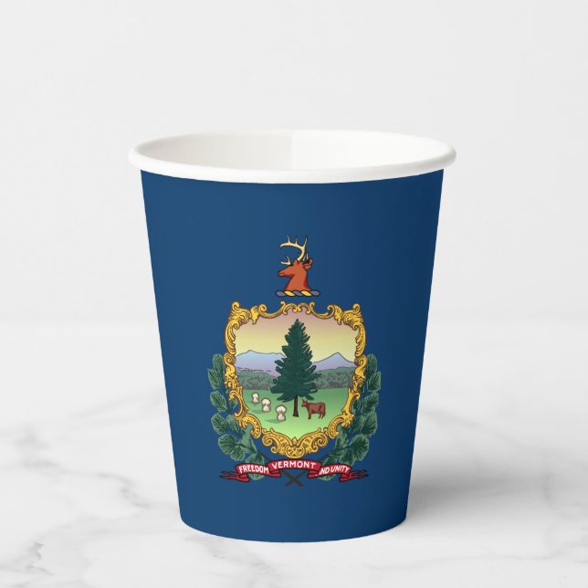 Staatsflagge von Vermont Pappbecher (Links)