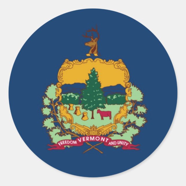 Staatsflagge von Vermont Runder Aufkleber (Vorderseite)