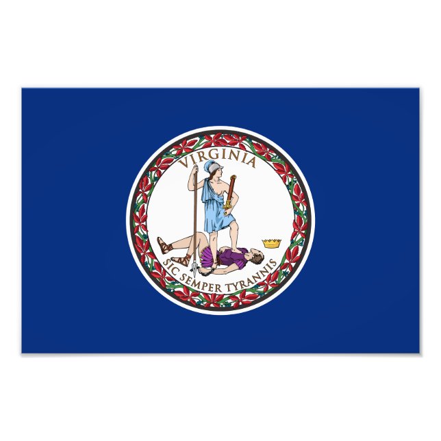 Staatsflagge von Virginia Fotodruck (Vorne)