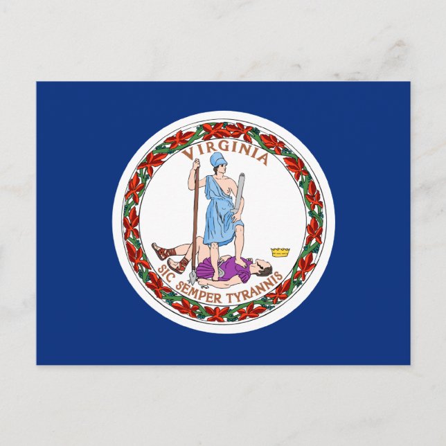 Staatsflagge von Virginia Postkarte (Vorderseite)