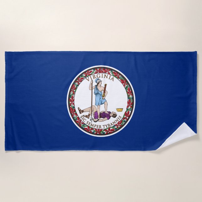 Staatsflagge von Virginia Strandtuch (Vorderseite)