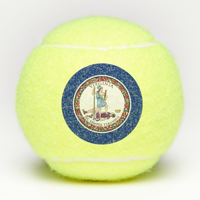 Staatsflagge von Virginia Tennisbälle (Vorderseite)