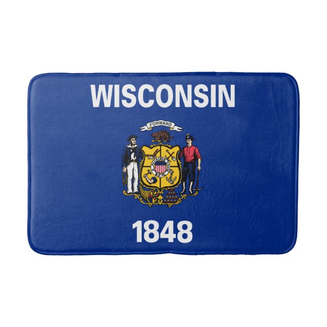 Staatsflagge von Wisconsin Badematte (Vorderseite)