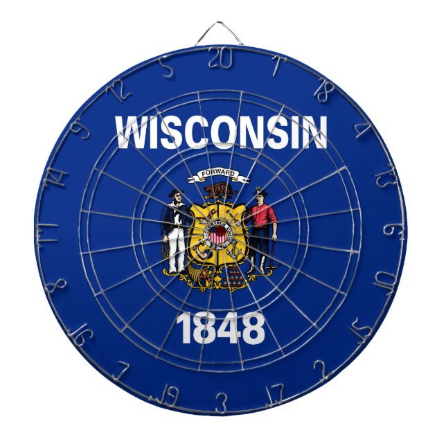 Staatsflagge von Wisconsin Dartscheibe (vorne)